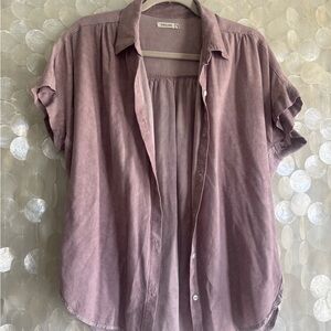 Sneak Peek Pink Short Sleeve Button Down Shirt